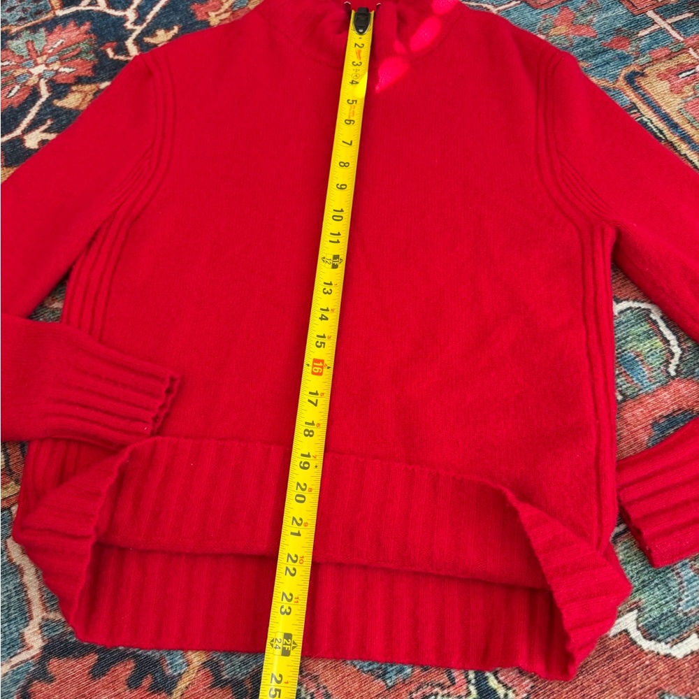 J.Crew Red Turtleneck Sweater Merino Wool Knit Pullover Turtleneck- sz M - Picture 5 of 6
